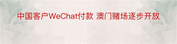 中国客户WeChat付款 澳门赌场逐步开放